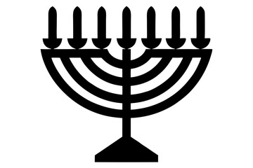  Israeli Menorah Silhouette Featuring the Seven-Branched Candelabrum