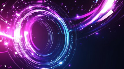 Obraz premium Abstract Neon Circle Design