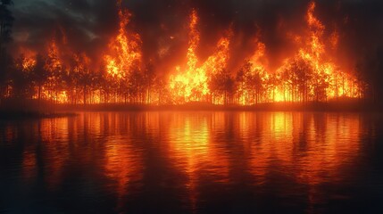 The world burns, a powerful representation of the environmental crises we face due to climate change.