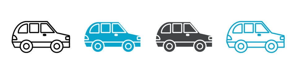 car icon set for web and mobile app