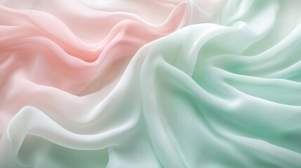 Obraz premium Abstract Draped Pink and Green Fabric