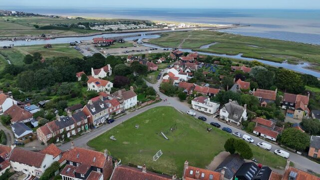Walberswick Village England Suffolk coast drone,aerial