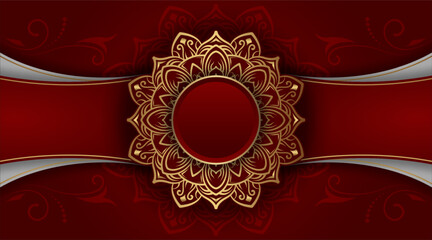 Luxury red background with ornamental mandala