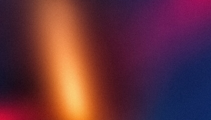 Elegant multicolored glowing grainy backdrop design. Soft orange purple blue color noisy gradient texture, bright, shine, glow, Vibrant, noise texture effect banner and poster.
