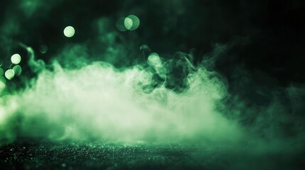 Fototapeta premium Green Smoke and Bokeh Lights