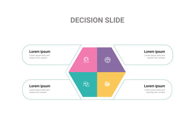 Decision Slide Infographic Template for Presentation, Vector Illustration