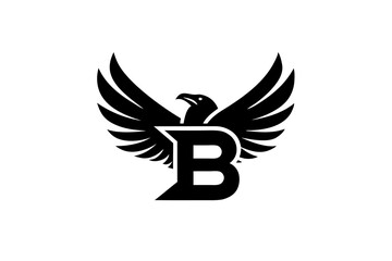 Modern Eagle with 'B' Letter Clean Vector Design