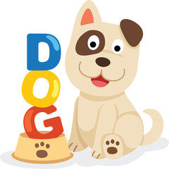 Illustration Isolated Animal Alphabet Letter D-Dog