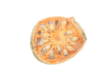 Isolated of dry fruit, dried quince 