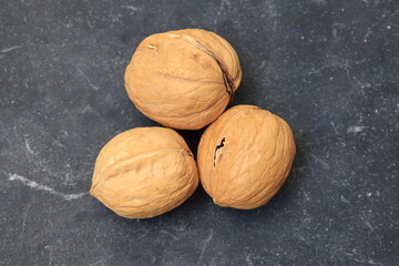 walnuts on a wooden background
