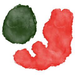 Green Red Watercolour Decor