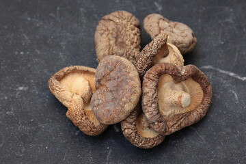 mushrooms on a wooden table