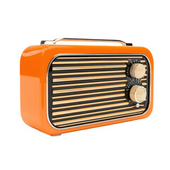 Classic radio isolated on transparent background.