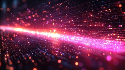 Fototapeta premium A textured background featuring neon fiber optic lines, illustrating the speed and connectivity of modern technology.