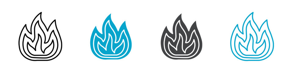 fire icon set illustration logo