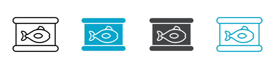 fish can icon set illustration logo