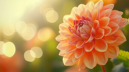 Obraz premium Daffodil flower vibrant sun light and blurred background