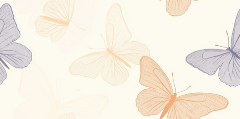Obraz premium Delicate Watercolor Butterflies in Pastel Hues for a Dreamy and Romantic Atmosphere