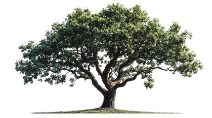 Fototapeta premium A rare and endangered tree species, isolated from background, with detailed textures of its leaves and branches