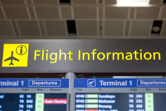 flight information board in airport for tourists