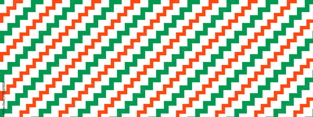 Poster christmas seamless pattern. red and green diagonal zigzag stripe background. candy cane repeating de
