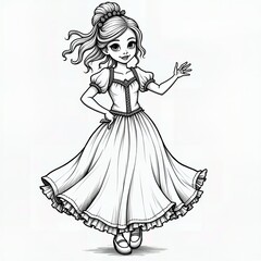 Fototapeta premium Princess Coloring Page