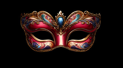 Venetian carnival mask on black. Venetian Carnival. Illustration