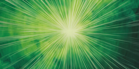 Green Radiating Rays Creating an Energetic Effect