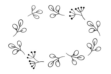 シンプルな植物のフレームイラスト