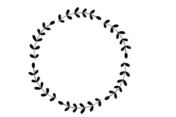シンプルなリーフのフレームイラスト