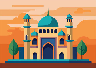 Beautiful mosque vector design illustration