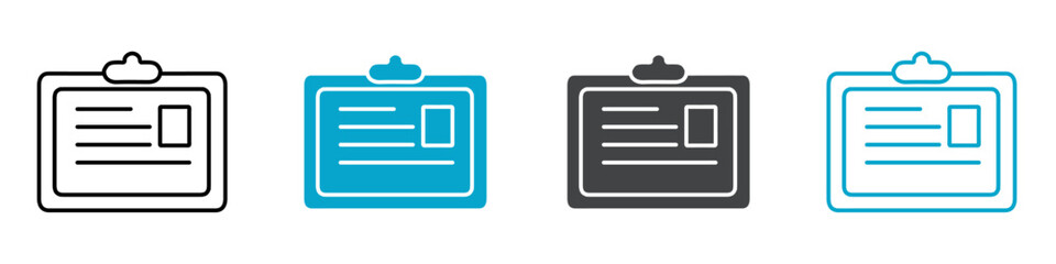 id card icon isolated on white background