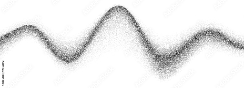 Poster grain gradient wave texture. black stipple flow line background. dotted undulate sandy backdrop with