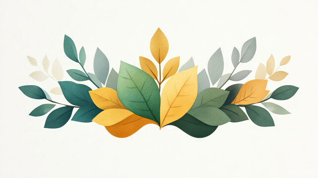 Beautiful floral arrangement with yellow, green, and beige leaves.  Perfect for wedding or event decor.