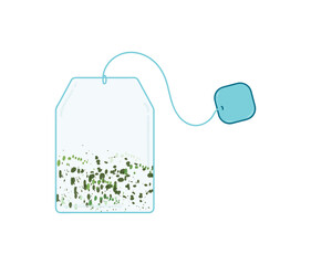 Dried rectangular paper green tea bag