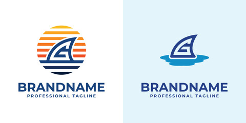 Letter G Shark Fin Logo, for any business related to shark and fin