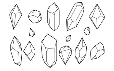 diamond vector icon set