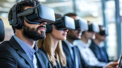 Professionals immersed in virtual reality experience