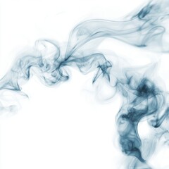 Fototapeta premium Ghostly mist with ethereal tendrils, isolated on white, focus on the vaporous texture