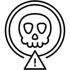 Threat Icon. Risk Caution Alert Pictogram Graphic Illustration. Isolated Simple Line Icon For Infographic, App and Web Button.