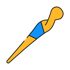 wooden hair pin line icon vector. wooden hair pin sign. isolated symbol illustration