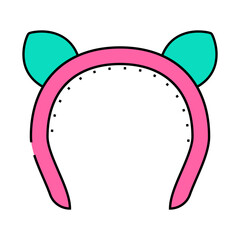 hair pin with animal ears line icon vector. hair pin with animal ears sign. isolated symbol illustration