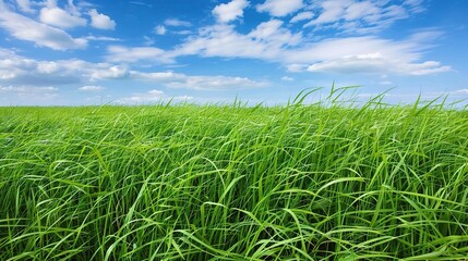 Grassland and Green Grass Background - a serene and natural visual. The grassland with lush green grass creates a peaceful and captivating scene