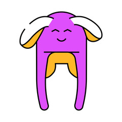 kids hat line icon vector. kids hat sign. isolated symbol illustration