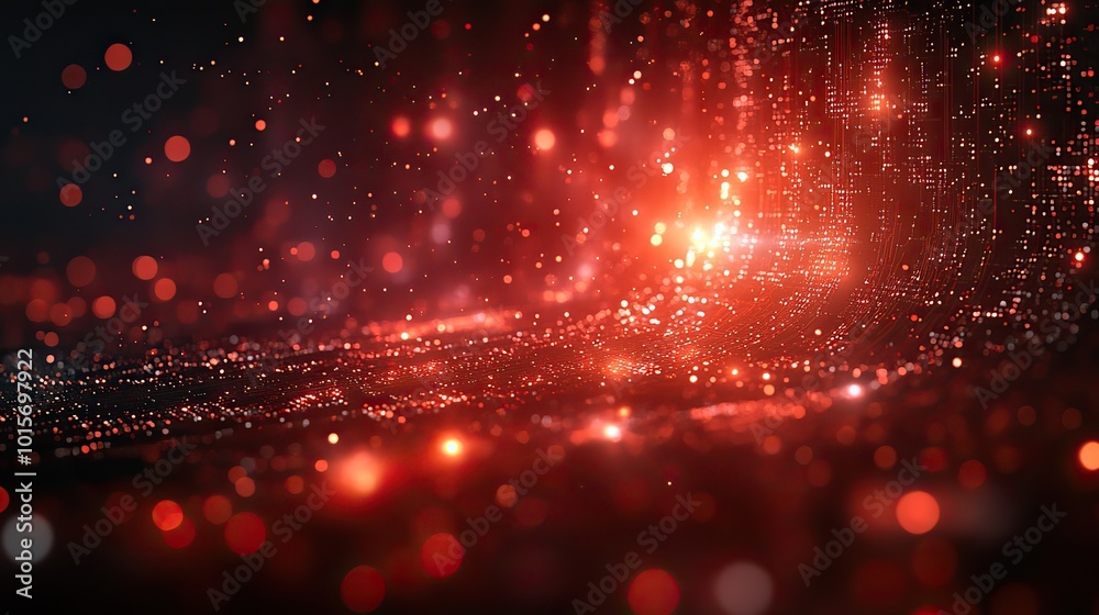 Wall mural a red technology-themed background generated with ai, offering abstract digital visuals for tech-rel