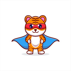 Hero Tiger Illustration using modern style vector view