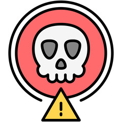 Threat Icon. Risk Caution Alert Pictogram Graphic Illustration. Isolated Simple Filled Line Icon For Infographic, App and Web Button.