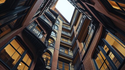 Looking Up at a City Building