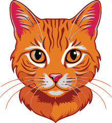 An orange tabby cat illustration vector .