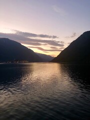 Norway lake view with mountains